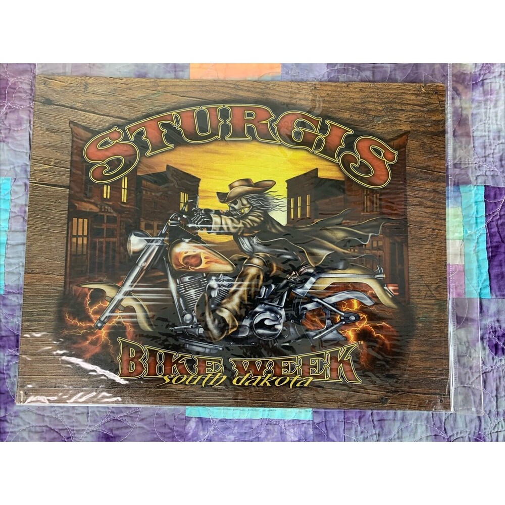 Sturgis Bike Week Motorcycles Collectible Metal Sign 16x12.5 Man Cave Garage